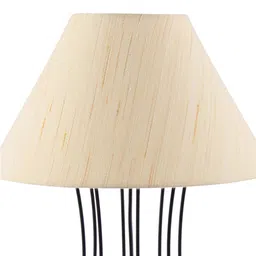 Devansh Cream-Coloured & Brown Solid Traditional Bedside Standard Table Lamp image 4