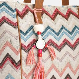 Anouk Geometric Design Structured Shoulder Bag with Tasselled Detail image 4