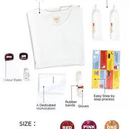 luyk Kids Orange, Red & Blue Tie & Dye DIY T-Shirt Kit-34