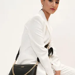 KLEIO Textured Structured Sling Bag With Pouch-3