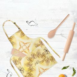 ArtzFolio Yellow & Brown Printed Cotton Aprons-25
