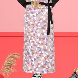 ArtzFolio Purple & White Printed Cotton Waist Apron-image-86