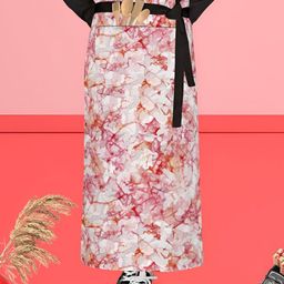 ArtzFolio White & Red Printed Cotton Waist Apron-3