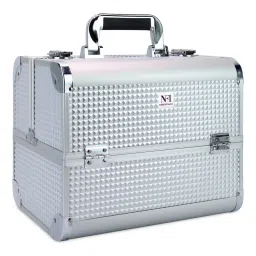 NFI Essentials Silver Cosmetic Organizer Box Storage Case for Women (L)-picture-47