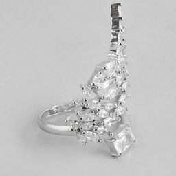DressBerry Stone Studed Leaf Shaped Finger Ring-image-26