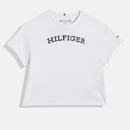 Tommy Hilfiger Girls Brand Logo Rubber Print Pure Cotton T-shirt-image-2
