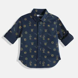 U.S. Polo Assn. Kids Boys Printed Pure Cotton Casual Shirt-image-122