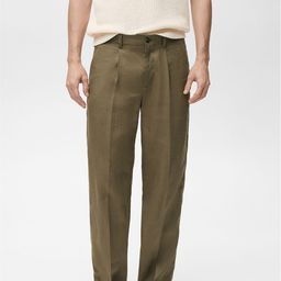 MANGO MAN Pure Linen Pleated Trousers-picture-33
