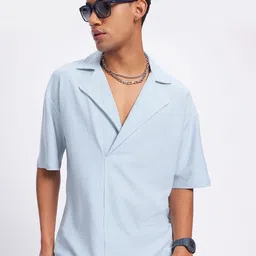 glitchez Textured Voyage Lapel Collar Shirt-image-54