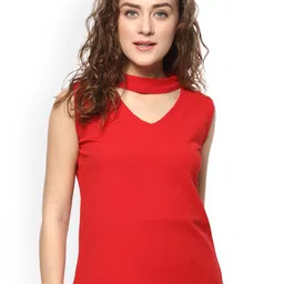 Mayra Women Red Solid Top-image-51