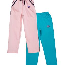 VIMAL JONNEY Kids Boys Pack of 2 Pink &  Blue Solid Slim Fit Track Pants-image-95