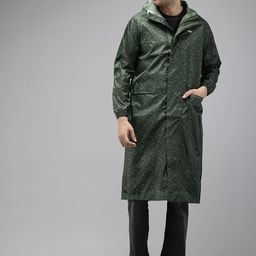 Wildcraft DOTED CAMO Printed Hooded Longline Rain Jacket-image-68