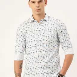 Integriti Pure Cotton Slim Fit Floral Printed Casual Shirt-image-71