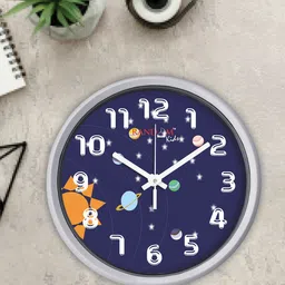 RANDOM Blue Round Printed 30.4 cm Analogue Wall Clock image 2