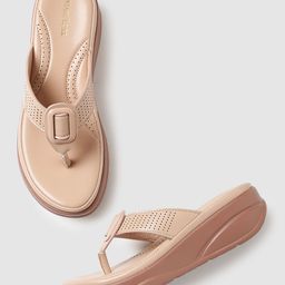 Marc Loire Nude-Coloured Textured Platform Sandals-15
