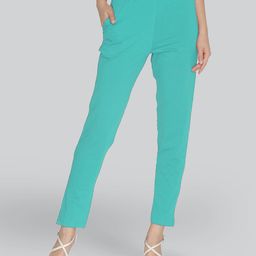 LYRA Women Green Smart Solid Trouser-picture-36