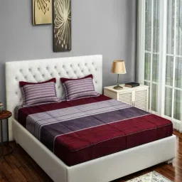 Swayam Stripes Grey 200 TC Cotton King Bedsheet with 2 Pillow Covers-image-22