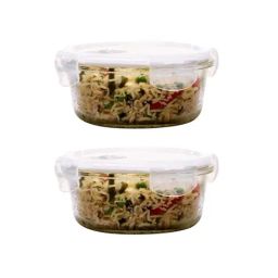 Femora Borosilicate Glass Round Microwave Safe Container (380 ml) - Set of 2-31