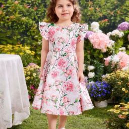 Bolly Lounge Girls Pink & White Floral Dress-image-12