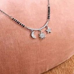 Abdesigns Silver-Plated Black Beaded American Diamond Mangalsutra-image-77