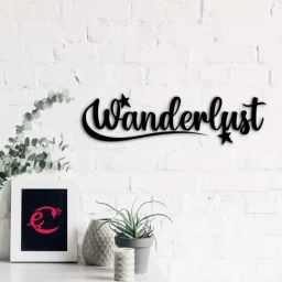 eCraftIndia 'Wanderlust' Black Engineered Wood Wall Art Cutout, Ready to Hang Home Decor-46