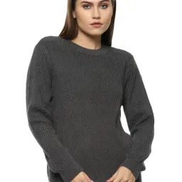 Van Heusen Grey Self Design Sweater-image-93