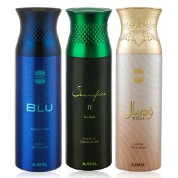 Ajmal Blu, Sacrifice II & Wisal Deodorant Spray for Men- Pack of 3-image-26