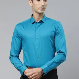 ManQ Blue Slim Fit Shirt-image-0