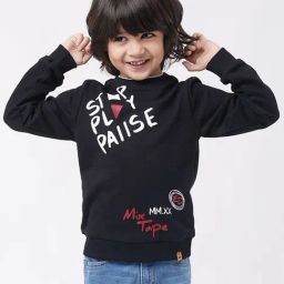 Ed-a-Mamma Kids Black Cotton Printed Full Sleeves Sweatshirt-image-28