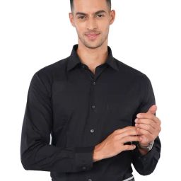 Ostermann Black Cotton Regular Fit Formal Shirt-picture-6