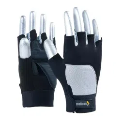 Mallcom PU, Nylon & Spandex Multiple Resistance Black & Grey Safety Glove Size L for Multipurpose, MACH 31-image-3