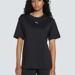 Puma Black Cotton Relaxed Fit Sports T-Shirt-image-51