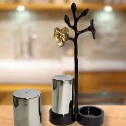 Casagold Black Stainless Steel Night Orchid Salt & Pepper Shaker - Set of 2-image-20