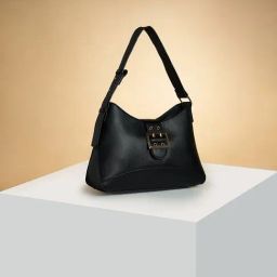 Forever Glam by Pantaloons Black Solid Medium Shoulder Handbag-38