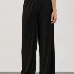 SHOWOFF Black Solid Trousers-image-50