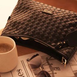 Inc.5 Black Woven Medium Cross Body Bag-image-72