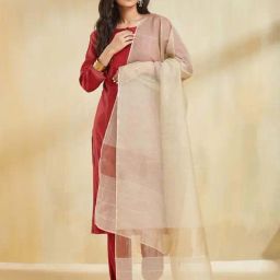 Fabindia White Regular Fit Dupatta-47