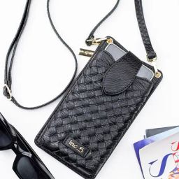 Inc.5 Black Woven Medium Cross Body Bag-image-73