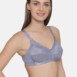 Clovia Grey Self Pattern Full Coverage Bra image 4