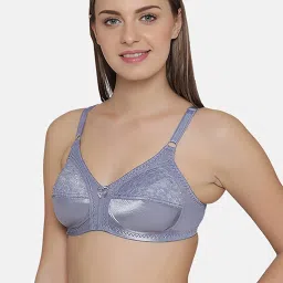 Clovia Grey Self Pattern Full Coverage Bra image 3