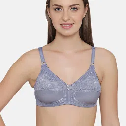 Clovia Grey Self Pattern Full Coverage Bra image 1