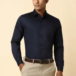 Allen Solly Navy Cotton Slim Fit Shirt-picture-45