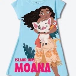 YK Disney Girls Printed Round Neck Short Sleeves A-Line Knee Length Dress-image-48