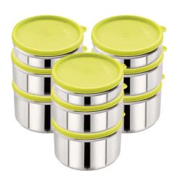 Magnus Green Stainless Steel Easy Lock Container - Set of 9-40