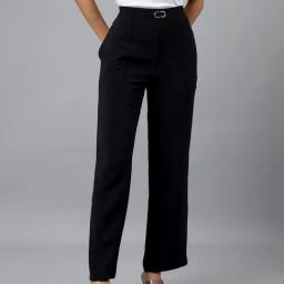Latin Quarters Black Regular Fit High Rise Trousers-image-52