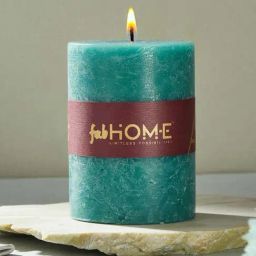 Fabindia Home Teal Wax Pillar Candle-42