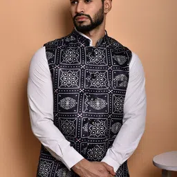 PRINTINDIA Men Printed Mandarin Collar Nehru Jacket-picture-52
