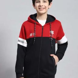 Monte Carlo Kids Red & Navy Printed Full Sleeves Sweatshirt-image-99