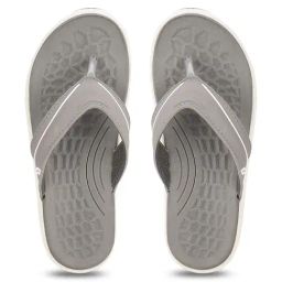 Bata Men's NEW STALLONE Grey Flip Flops-image-90