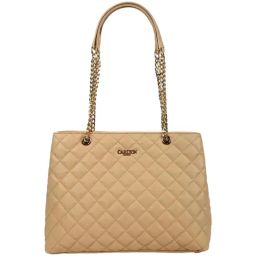 Carlton London Beige Quilted Medium Tote Handbag-42